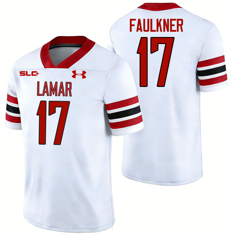 Lamar Cardinals #17 Brayden Faulkner College Football Jerseys,Uniforms-White